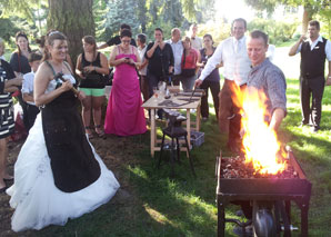 Forging lucky horseshoes - the highlight at the wedding