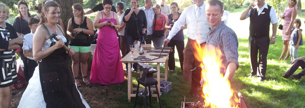 Forging lucky horseshoes - the highlight at the wedding