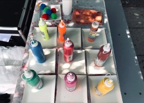 Actionpainting mit Pfeil und Bogen