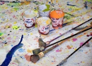 Actionpainting mit Pfeil und Bogen