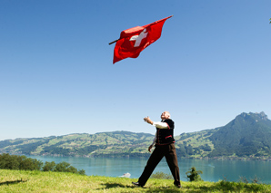 Älplerspiele auf dem Bauernhof