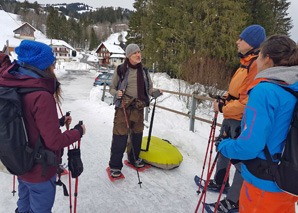 Airboarden und Schneeschuhlaufen