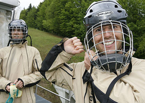 Airboarden auf der Skisprungschanze