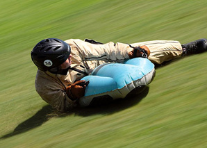 Airboarden auf der Skisprungschanze