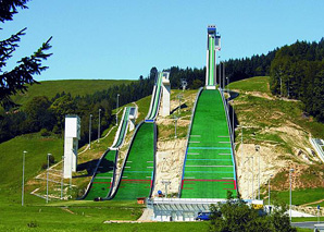 Airboarding on the ski jump slope