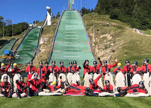 Airboarden auf der Skisprungschanze