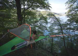 Sleeping in a tree tent