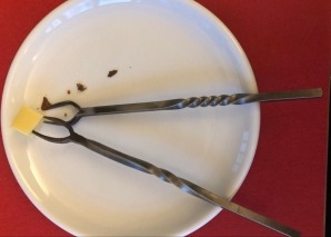 Fondue fork forging with fondue in Bern