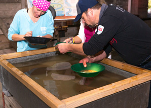 archery and gold panning