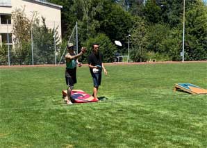 Cornhole – Play corn sacks into the hole