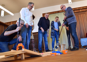 Minigolf course construction with team game