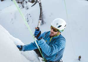 Climbing on ice in the Berner Oberland