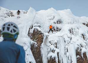 Climbing on ice in the Berner Oberland