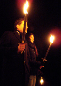 Balade avec des torches à travers la forêt du Dählhözli