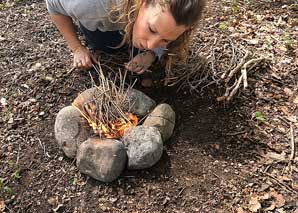 Making a fire - an adventure in nature