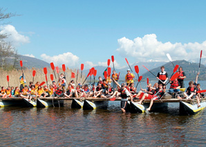 Raft building in the Ticino