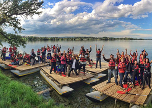 Raft building in the Ticino