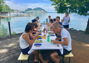 Raft building on the Thunersee