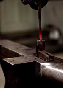 Fondue fork forging with fondue in Bern