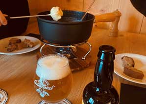 Beer fondue in Emmental