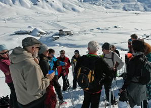 Snow shoe trek to a fondue in an igloo