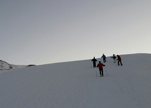 Snow shoe trek to a fondue in an igloo