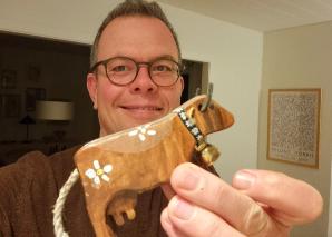 Wooden cow carving