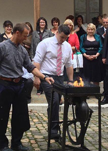 Forging lucky horseshoes - the highlight at the wedding