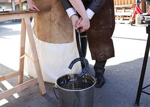 Forging lucky horseshoes - the highlight at the wedding