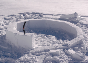 Igloo building with fondue fun