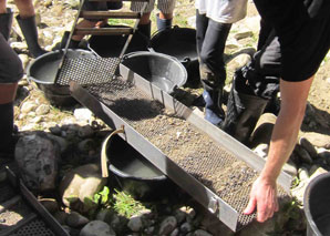 Indoor gold panning