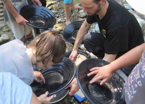 Indoor gold panning