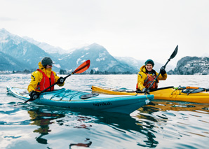 Tour d'hiver en kajak sur le lac de Brienz