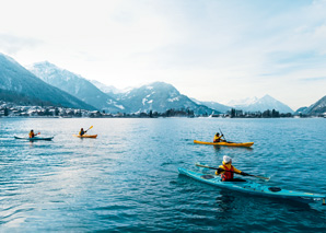 Tour d'hiver en kajak sur le lac de Brienz