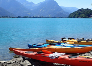 Kajak tour on the lake of Brienz