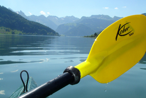 Kayak tour on a Swiss lake