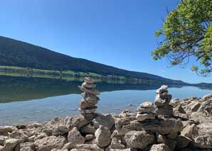 Hiking and canoeing on the Lac de Joux