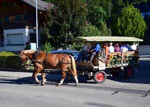 Horse-drawn carriage to the Kambly factory