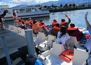 Pedal boat race on Lake Zurich