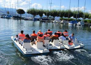 Pedal boat race on Lake Zurich
