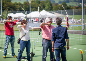 Three ways to shoot: bow, cross bow, blowpipe