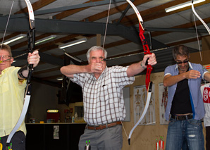 Three ways to shoot: bow, cross bow, blowpipe