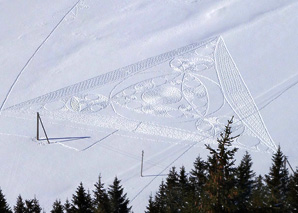 Dessiner un mandala dans la neige