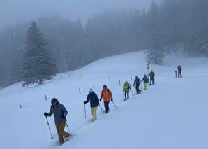 Randonnée en raquettes à neige avec fondue ou raclette