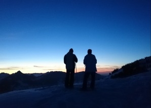 Snow shoe walking in central Switzerland