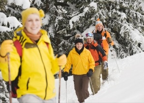 Snow shoe walking in central Switzerland