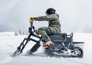 Drive an e-snowmobile