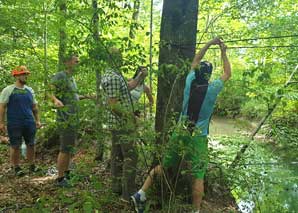 Rope bridge construction