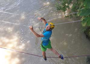 Rope bridge construction