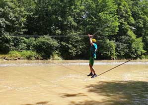 Rope bridge construction